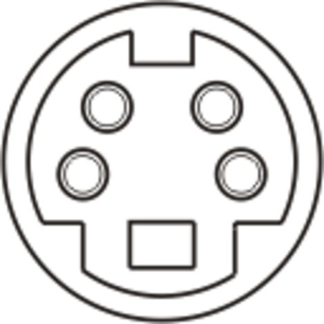 Conector hembra Mini-DIN blindado de 4 caras Electro DH. Para circuito impreso. 10.635/4 8430552076895