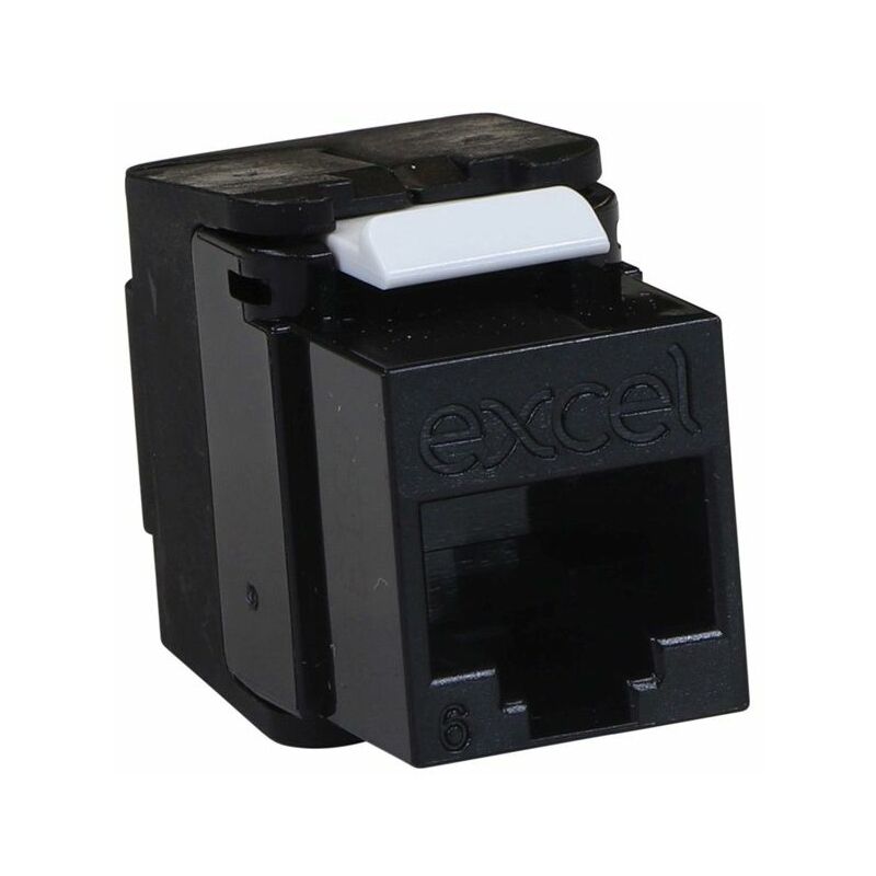 

Conector Hembra RJ45 UTP Categoria 6 Keystone Negro 100-215-BK Sin Herramienta - Excel