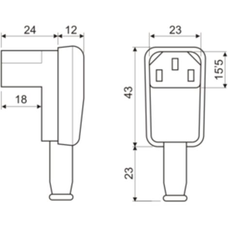 Conector IEC 320 hembra Electro Dh 31.226/UL 8430552076239
