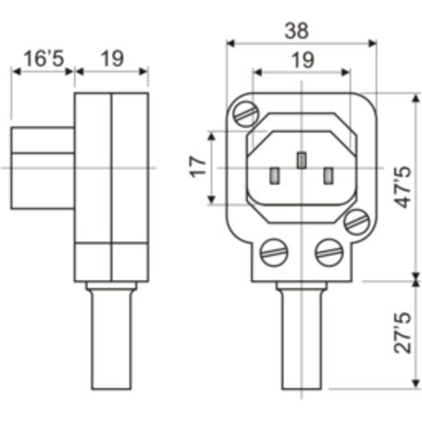 Conector IEC 320 macho de Electro Dh 31.229/SH 8430552076246
