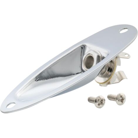 Conector jack para guitarra eléctrica, placa de conexión, apto para guitarras eléctricas, cromado.