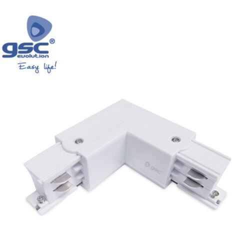 Conector L 3 vias Negro para foco carril LED