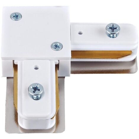 Conector "L" para foco monofásico fabricado en plástico y metal color blanco