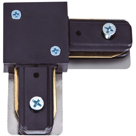Conector "L" para foco monofásico fabricado en plástico y metal color negro