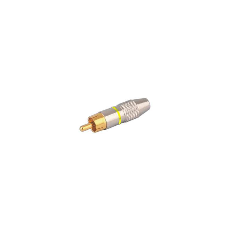 

Conector Macho coaxial RCA metálico Electro DH. Color Aros amarillo 10.598/AM 8430552108572