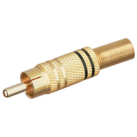 Conector Macho Coaxial RCA metálico Electro DH. Aros Negro 10.590/D/N 8430552010929