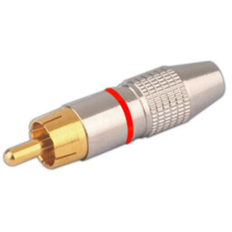 Conector Macho Coaxial RCA metálico Electro DH. Color Aros Rojo 10.598/R 8430552094547