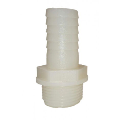 Conector macho de poliamida 26x34 para manguera de 25 mm.