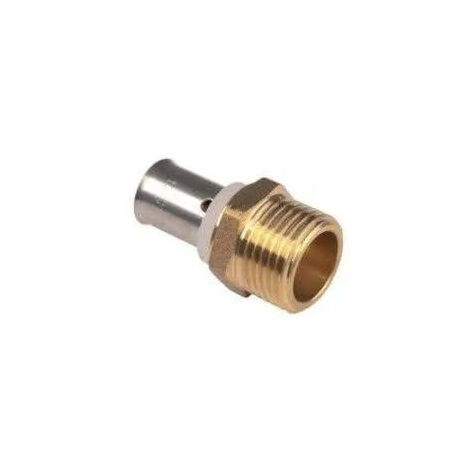 Conector macho fijo multicapa de latón niquelado 26x34/20mm