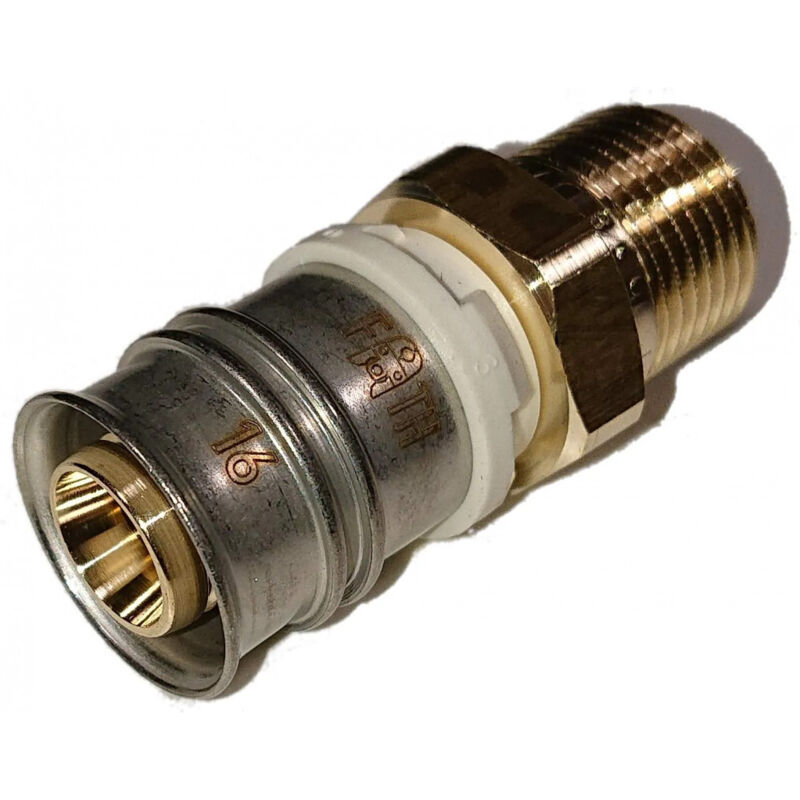 

Racor macho multicapa niquelado de latón 12X17/16mm, sin plomo