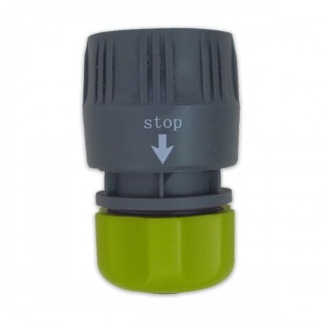CONECTOR MANGUERA AUTO STOP 1/2-5/8 GRIS-VERDE - BRINOX