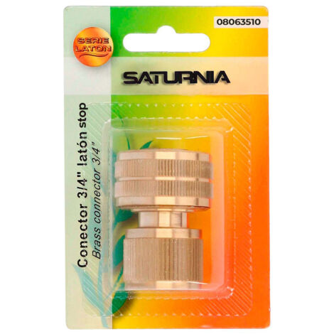 Conector manguera laton 3/4" Con Función STOP