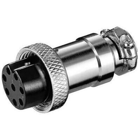 Conector micro aviacion aereo GX16 hembra de 8pin  Gris