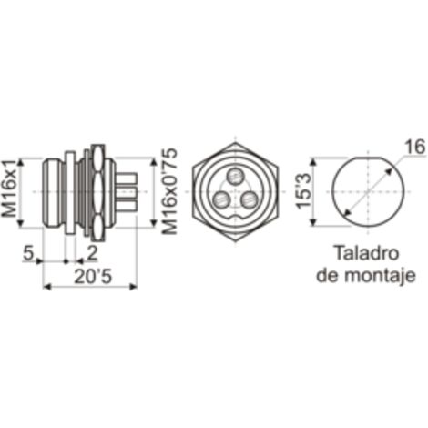 Conector Micro macho de 7 contactos Electro Dh 10.230/7/M 8430552008308