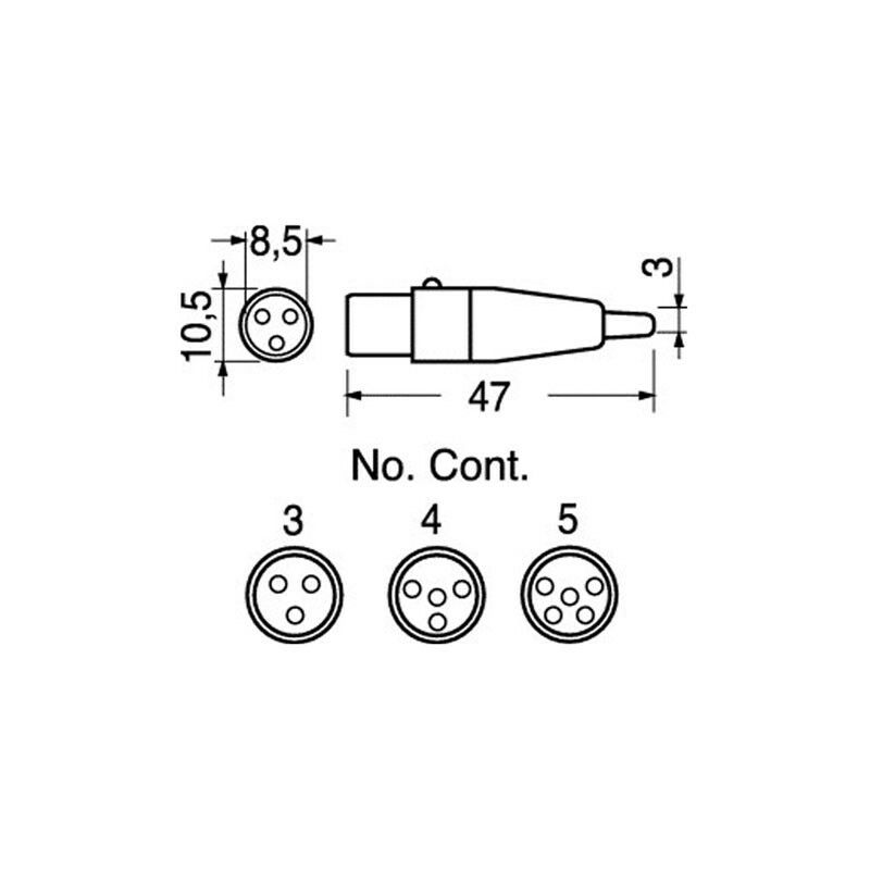 

Conector MiniXLR Hembra 5pin Aereo Para Soldar