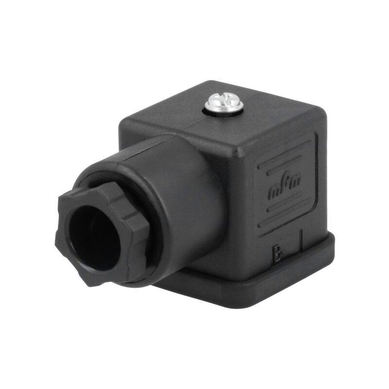 

Conector mPm® para electroválvulas Negro 2 polos + tierra cuadrado 18mm
