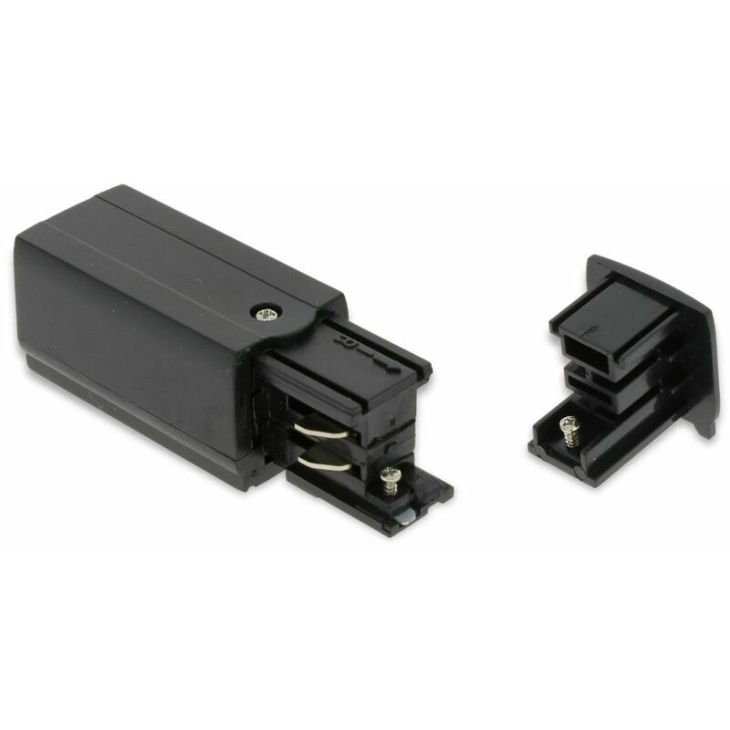 

Conector negro de alimentación y terminación para riel de 4 cables