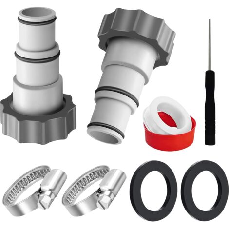 Conector para manguera de piscina, conector para manguera de piscina de Ø 32 y 38 mm, apto para piscinas Intex A, conector para manguera