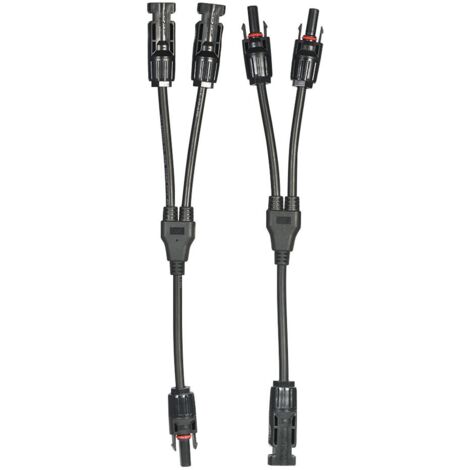 Conector paralelo MC4 de derivación, 1 par, para sistemas fotovoltaicos, 1 de cada