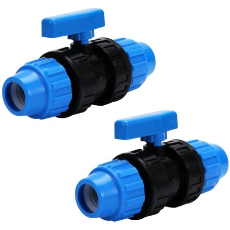 Conector PP de 2 piezas para tubería de agua, válvula de bola de tubo PE de 32 mm PN10 para válvula de bola de tubo PE (32 mm)