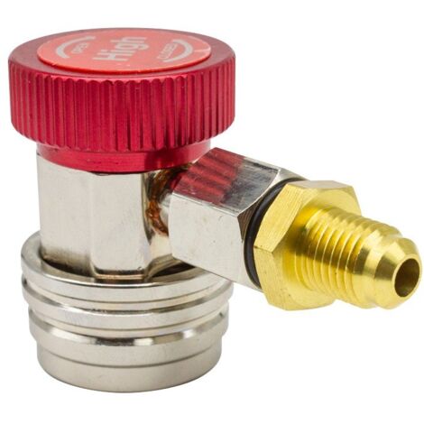 Conector rapido con valvula de paso de alta presion para aire acondicionado