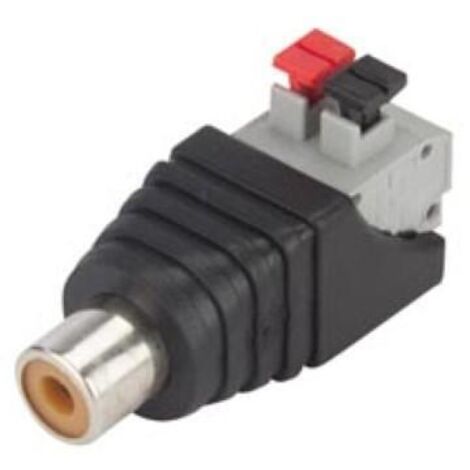 CONECTOR RCA HEMBRA A BORNE DE RESORTE DE 2 POLOS - 5 uds.