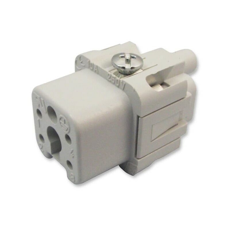 

Conector Rectangular Femenino Insertar 4 Vìas + Tierra 10A