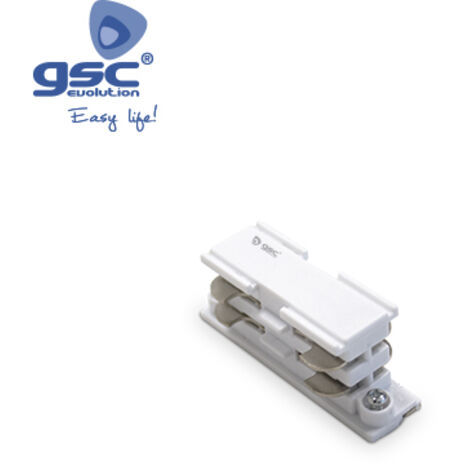 Conector recto 3 vias corto Blanco foco de carril LED