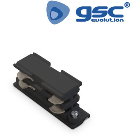 Conector recto 3 vias corto Negro foco de carril LED