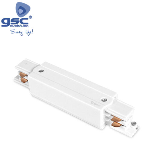 Conector recto 3 vias Negro para foco carril LED