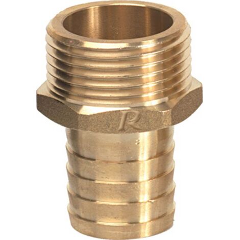 Conector recto de latón estriado Ø 19 mm.