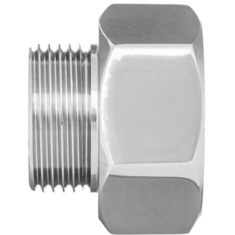 Conector reductor de latón cromado 1/2"x3/8" hembra/macho