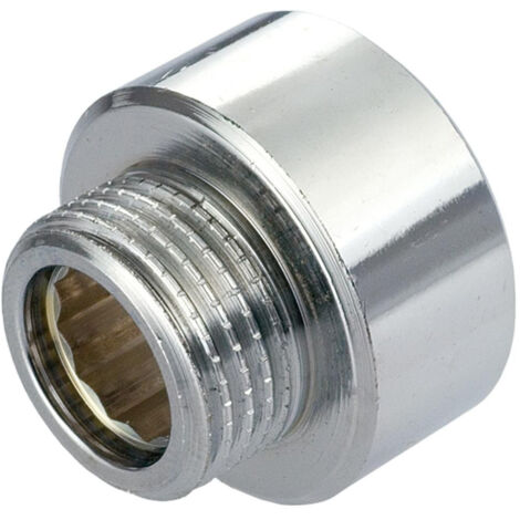 Conector reductor de latón cromado 3/4"x1/2" hembra/macho