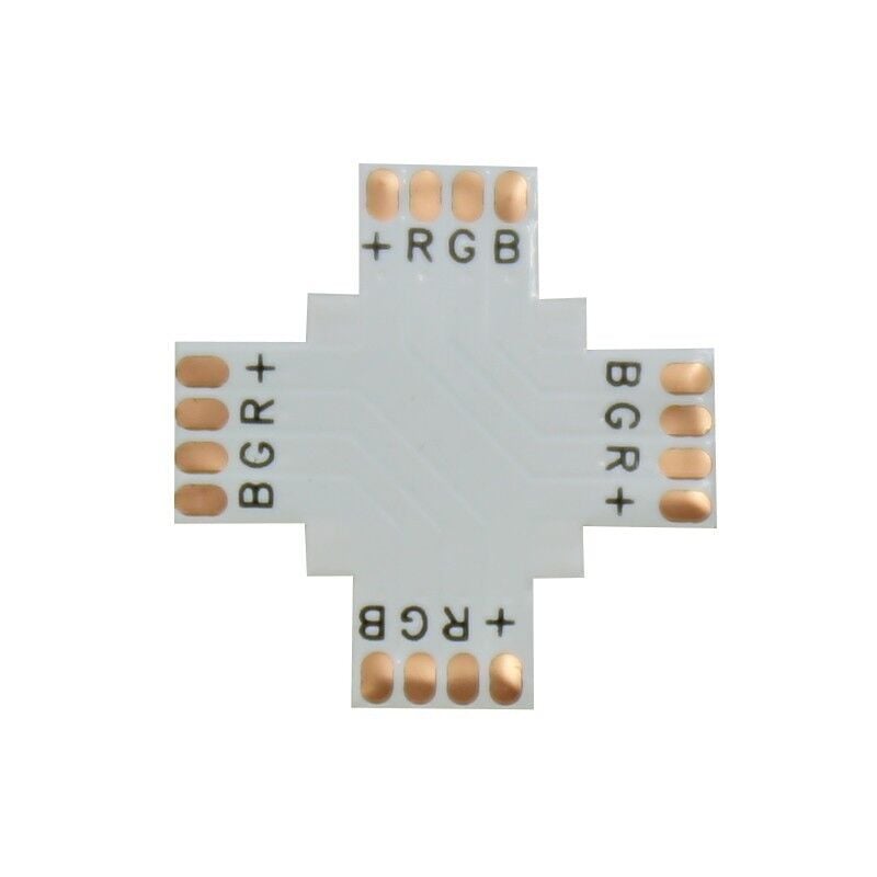 

Pack 10 unidades Conector RGB en cruz 90º 10mm para tira led - Jandei