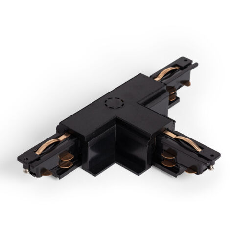 Conector 'Right Side' Tipo T para Carril Trifásico DALI Empotrable Aluminio Negro
