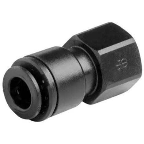 Conector rígido hembra Push-Fit de 1/4" (8x13) en acetal negro para tubo de 5/16" (8 mm)