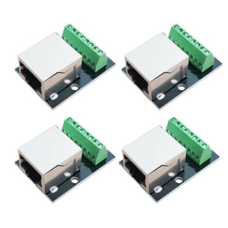 Conector RJ45 blindado de 4 piezas, placa de interfaz de 2,54 mm, adaptador de terminal Ethernet, conector de red
