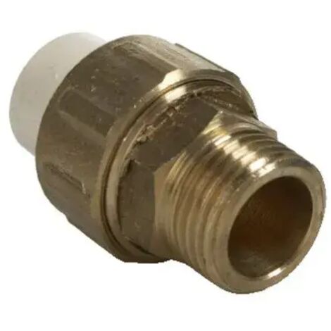 Conector roscado de latón CPVC IDMAR, rosca macho de 3/4", sistema de pegado.