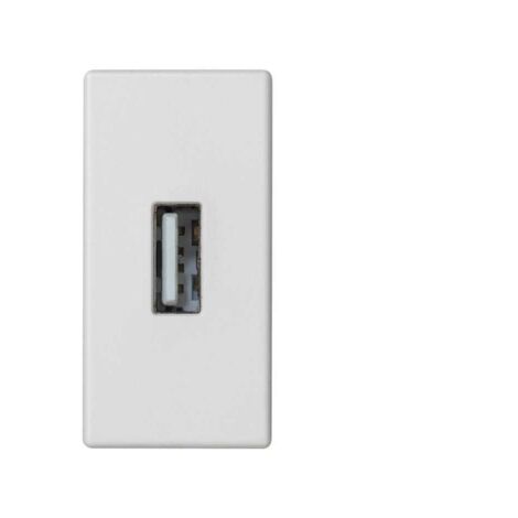 Conector Simon K45/2 USB tipo A hembra, color blanco puro K128B/9