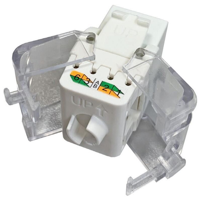 

Conector Slim Hembra RJ45 UTP CAT.6 tool-less OPENETICS 5822 Blanco - Blanco