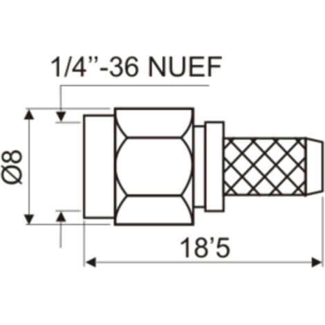 Conector SMA macho para cable RG-58/U Electro Dh 20.200/58 8430552073009