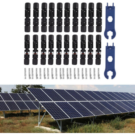 【Conector solar】 Juego de 10 piezas con abrazaderas, material de cobre y ABS, ignífugo e impermeable.