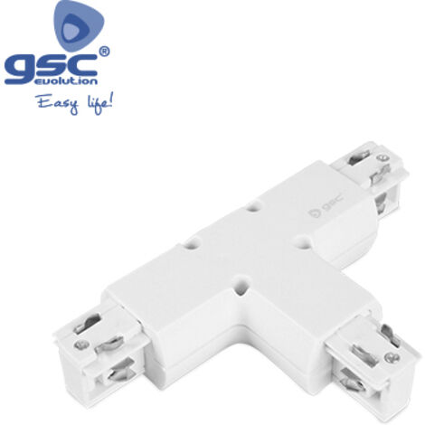 Conector T 3 vias Negro para foco carril LED