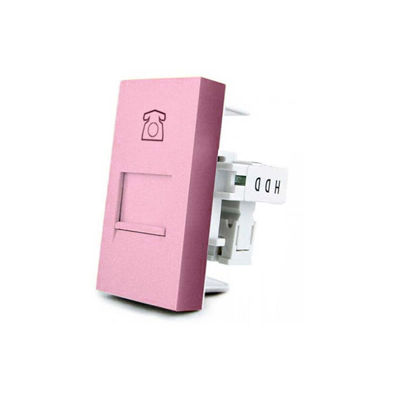 

Conector Teléfono RJ11 rosa para mecanismo de empotrar