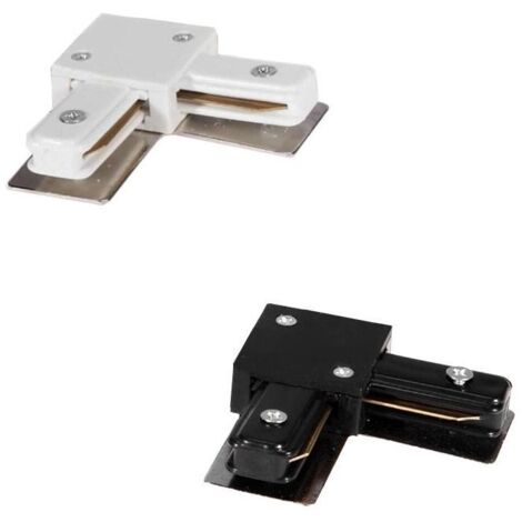 Conector Tipo L para Carril Monofásico Aluminio Blanco