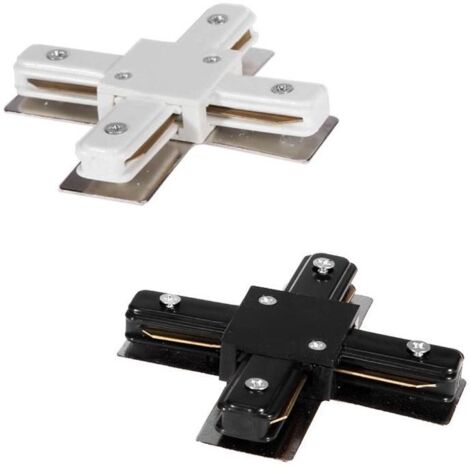 Conector Tipo X para Carril Monofásico Aluminio Negro