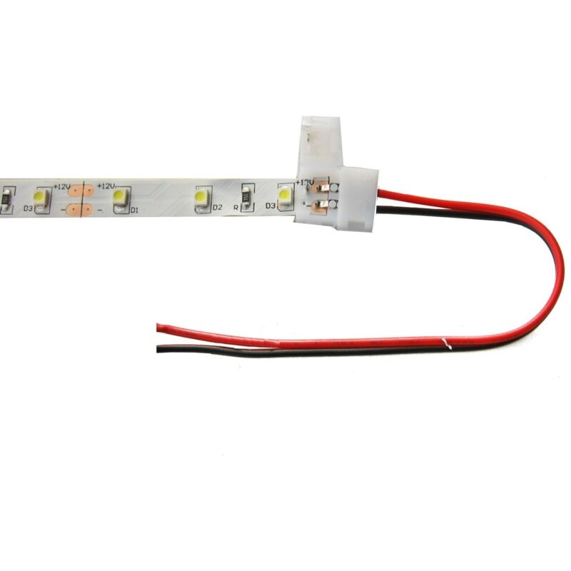 

Pack 10 unidades Conector Tira Led 8mm Presión 2 Contactos Cable 15 Cm - Jandei
