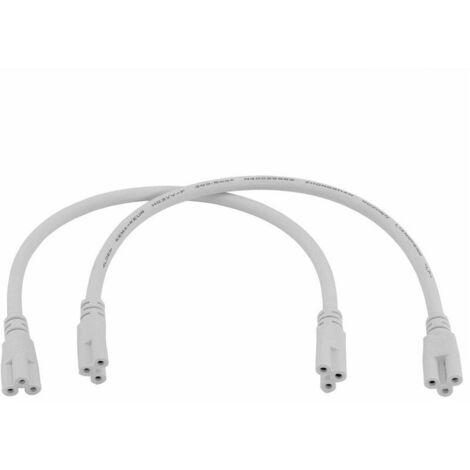 Conector tubo fluorescente LED cable 3 agujeros (blanco) 2 uds