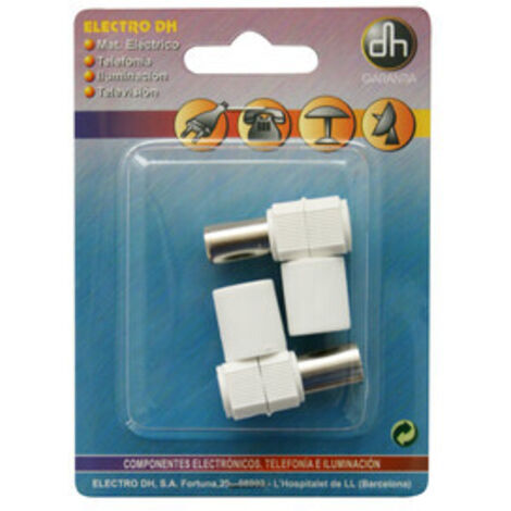 Conector TV 1 Macho y 1 Hembra Electro DH . Acodado 10.532+10.533/BT 8430552127979
