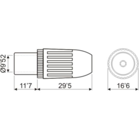 Conector TV de antena coaxial Hembra Blindado Electro DH. Color Metálico 10.534/MET 8430552069347